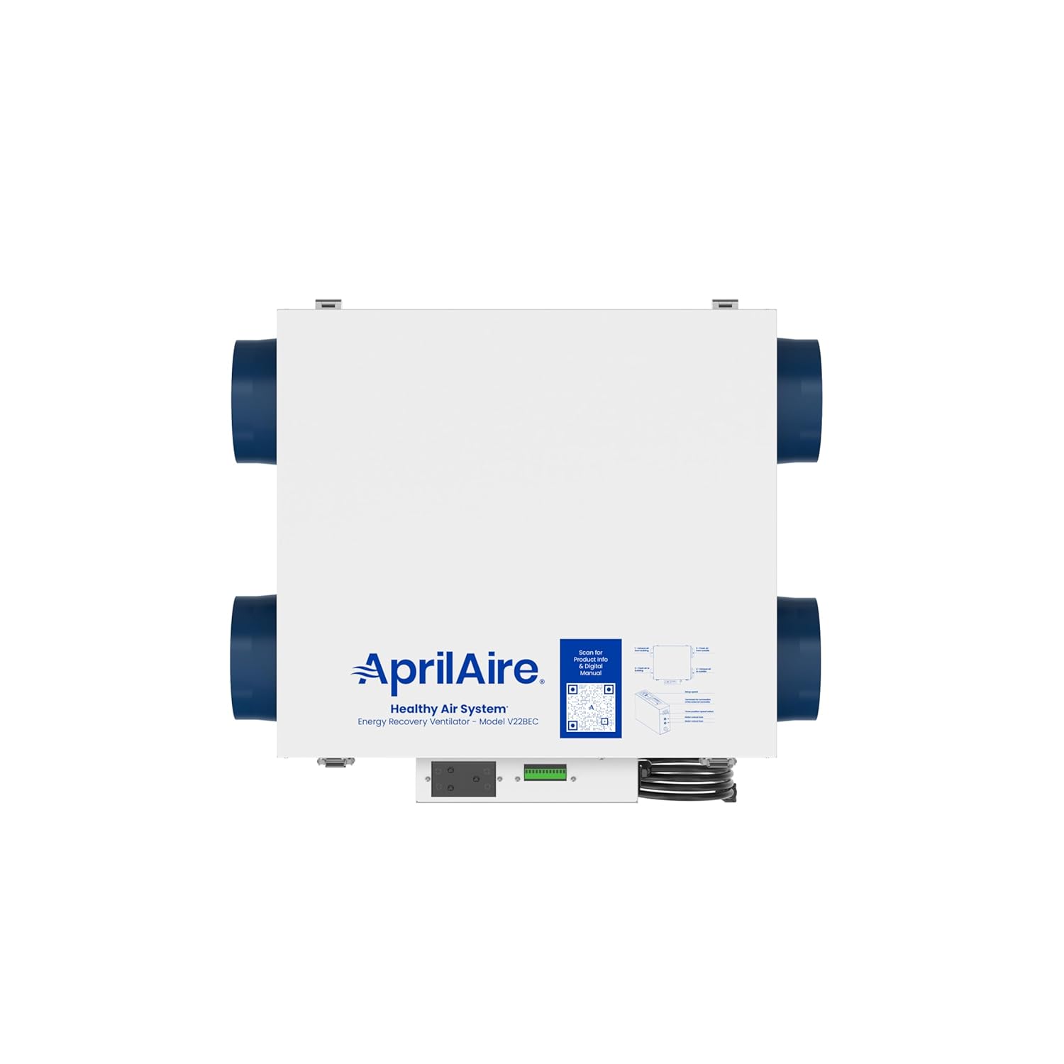 Aprilaire V22BEC Energy Recovery Ventilator With Easy-Install Bracket, 1.45 CFM/Watt for Homes up to 6,000 Sq Ft - Smart Home Appliances