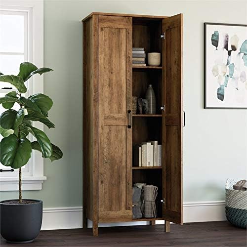Sauder Select 2 Door Wooden Storage Cabinet in Rural Pine