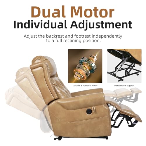 Oversized Power Lift Recliner Chair for Elderly, Extra Wide Lift Chair with Masssage and Heat, Chenille Electric Recliner Chairs for Big and Tall