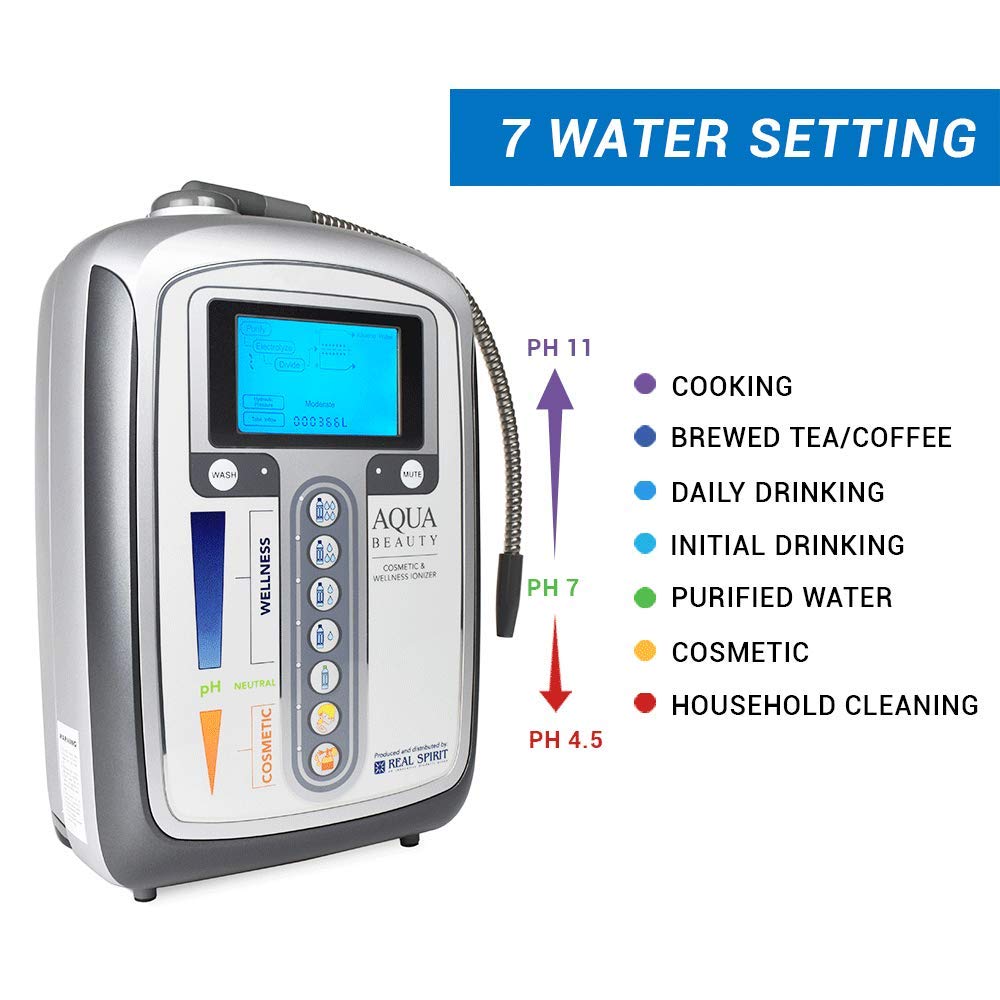 Aqua Ionizer Deluxe | Water Ionizer | 7 Water Settings | Home Alkaline Water Filtration System | Produces pH 4.5-10.0 Alkaline Water | Up to -600mV