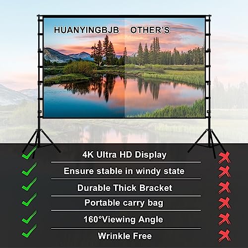 150 180 inch Projector Screen With Stand,HUANYINGBJB Outside Projection Screen