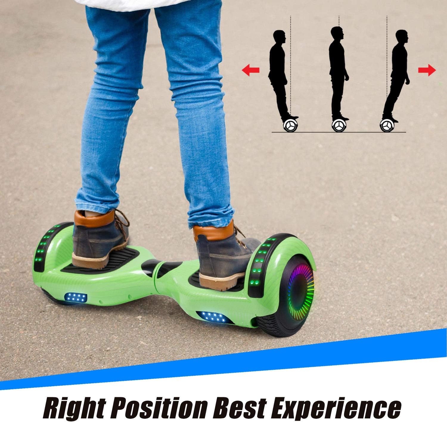 FLYING-ANT Hoverboard, 6.5 Inch Self Balancing Hoverboards with Bluetooth and Flashing LED Lights, Hover Board for Kids Teenagers