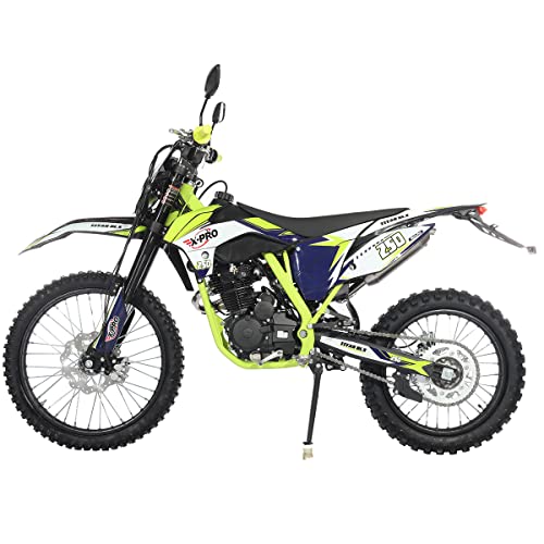 X-PRO Titan DLX 250cc Gas Dirt Bike Pit Bike Adult Bike,Big 21"/18" Wheels, Zongshen Engine! (Green)
