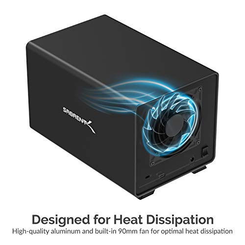SABRENT USB 3.2 5-Bay 3.5” SATA Hard Drive Docking Station, Trayless Design, USB-C 10Gbps, Independent Power Switches, Locking Bays, Aluminum Cooling
