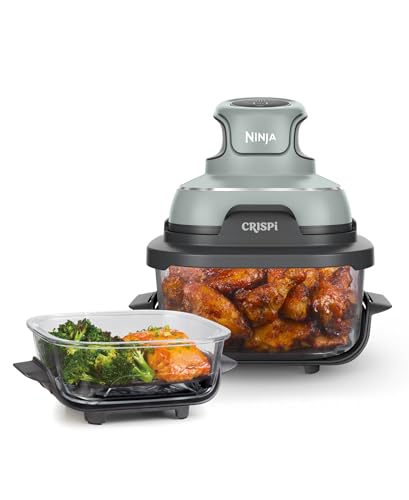 Ninja Crispi Air Fryer, Microwave, Freezer & Dishwasher Safe, Non Toxic Glass Portable Cooking System