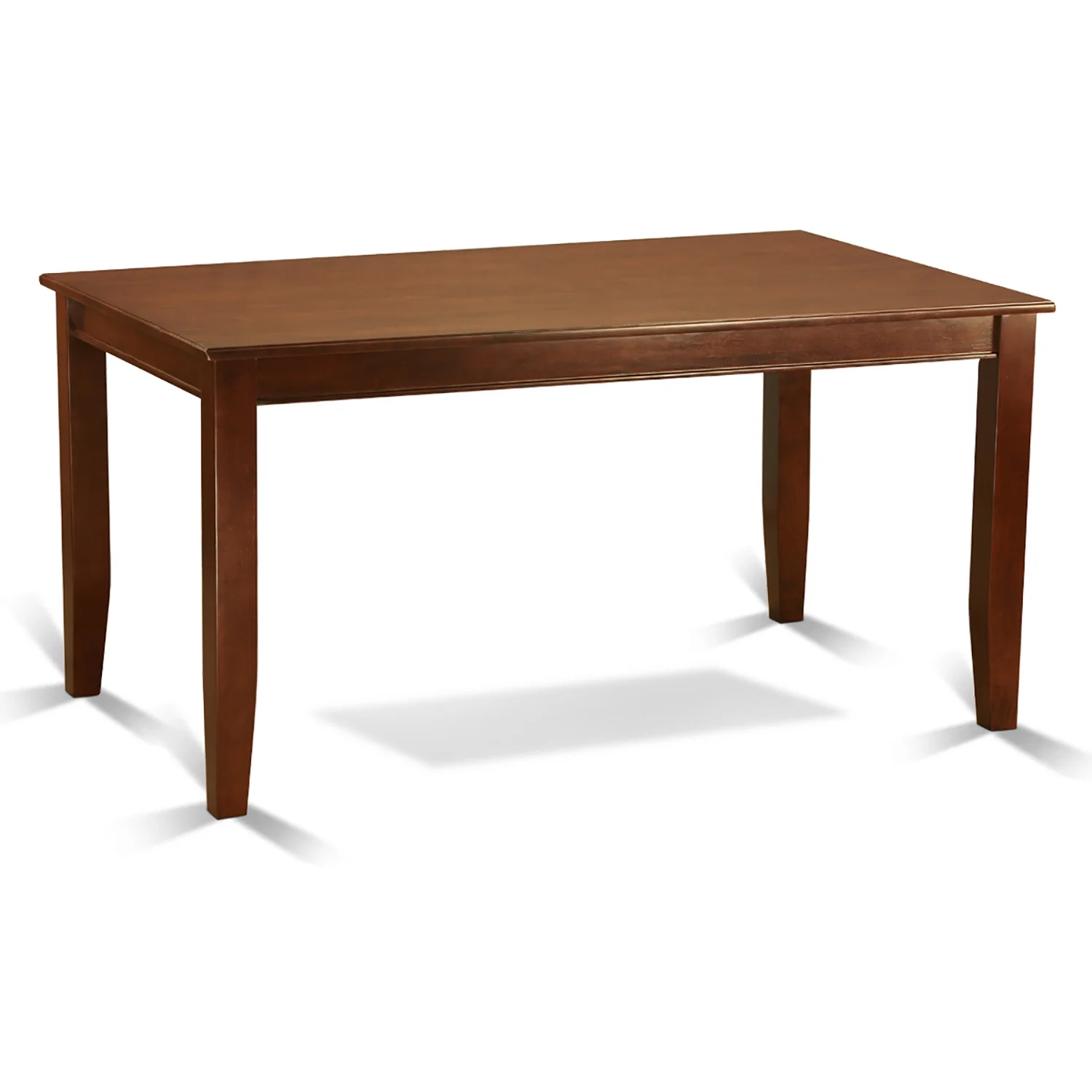 HomeStock Neo-Classical Nostalgia 5Pc Rectangle 60 Inch Dining Table And Four Parson Chair With Mahogany Leg And Linen Fabric Dark Coffee