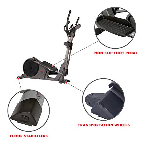 Sunny Health & Fitness Programmable 16 Electro-Magnetic Elliptical Cross Trainer Exercise Machine
