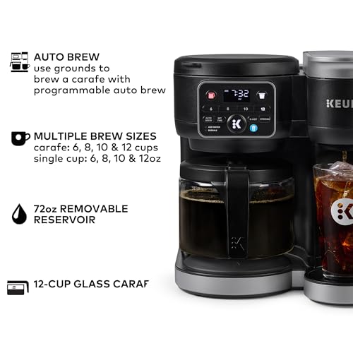 K-Duo Hot & Iced Single Serve & Carafe Coffee Maker, MultiStream Technology, 72oz Reservoir (Gen 2)