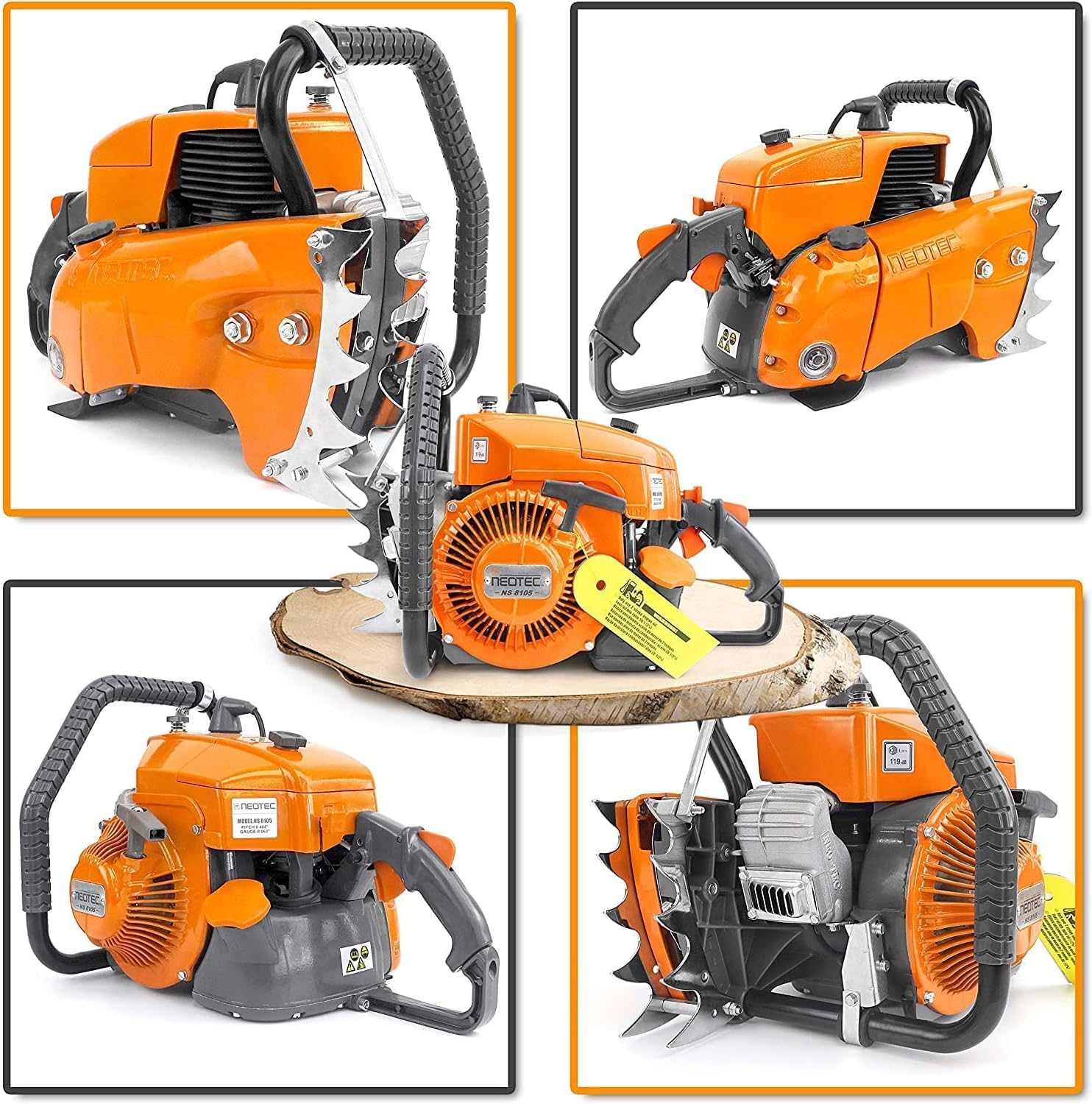 NEO-TEC NS8105 36 inch Gas Chainsaw with Guide Bar Chain,2-Cycle Power Head 105cc Power Chain Saw 4.8KW 6.5HP Gasoline Chainsaws