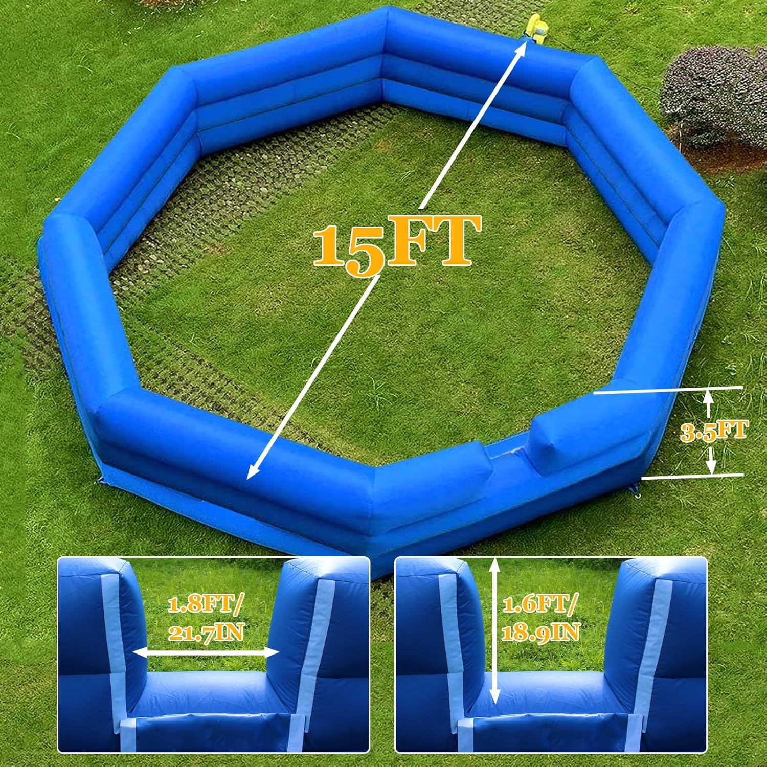 Heavy Duty Gaga Ball Pit Inflatable Gagaball Court with Electric Blower - Inflates Under 2 Minutes