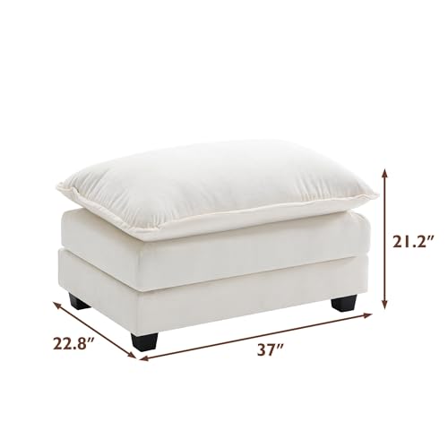 Ihanherry 111.4" U Shaped Modern Cloud Sofa Modular Sectional Couch with 2 Ottoman, 5-Seat Chenille Deep Seat Sofa with Pillow for Living Room