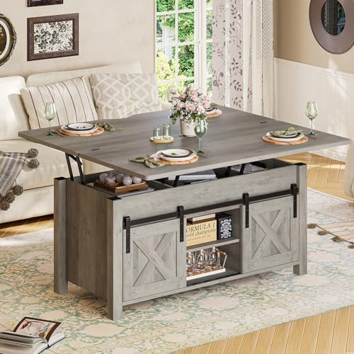 SEDETA Lift Top Coffee Table, 4 in 1 Multi-Function Convertible Coffee Tables with Storage and Hidden Compartment