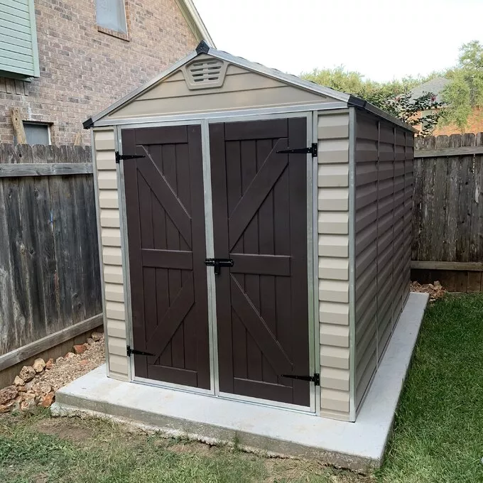 6 FT. W X 10 FT. D plastic storage shed