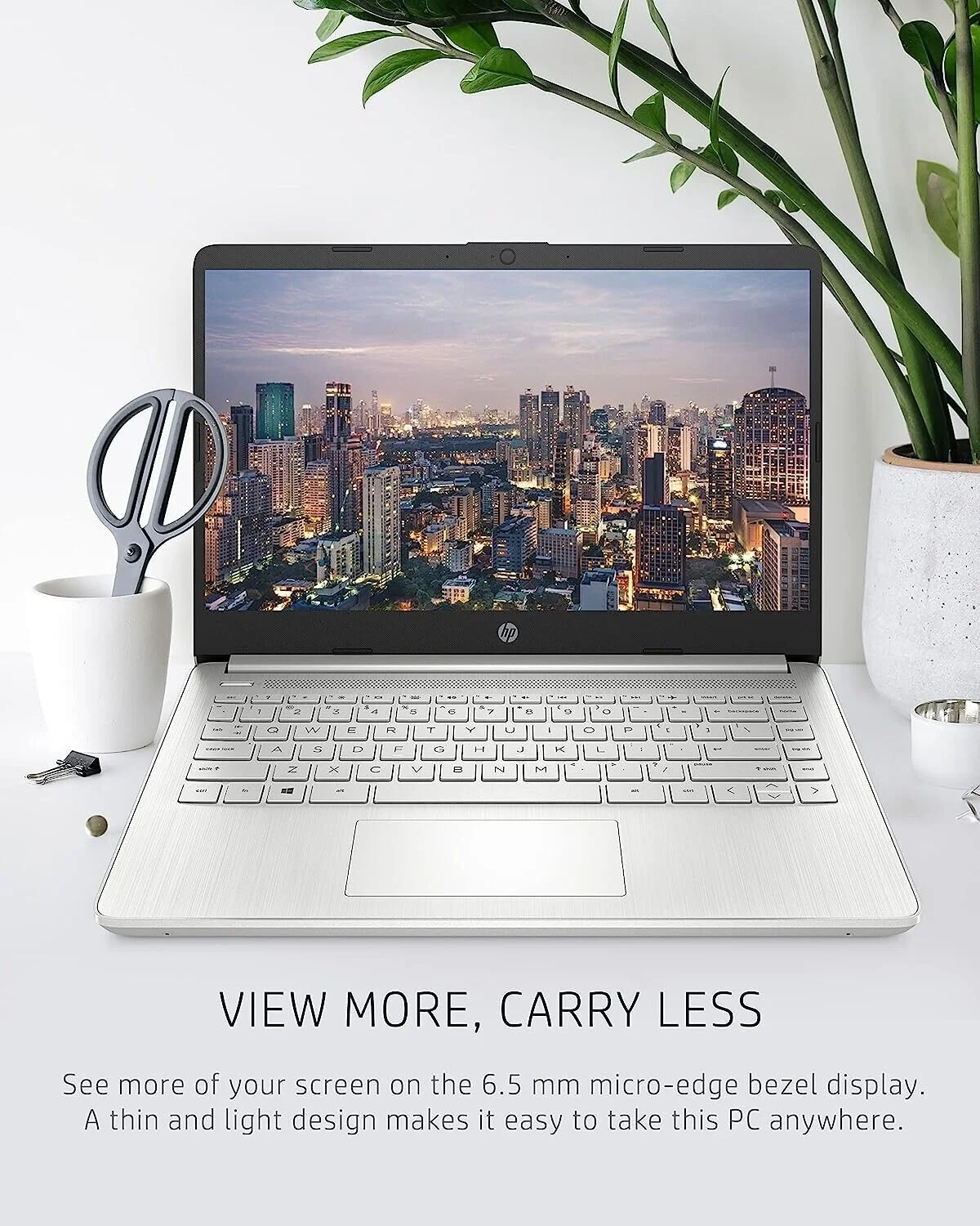 HP 14" Laptop, Intel Celeron N3050, 128GB SSD, 14-dq0090nr