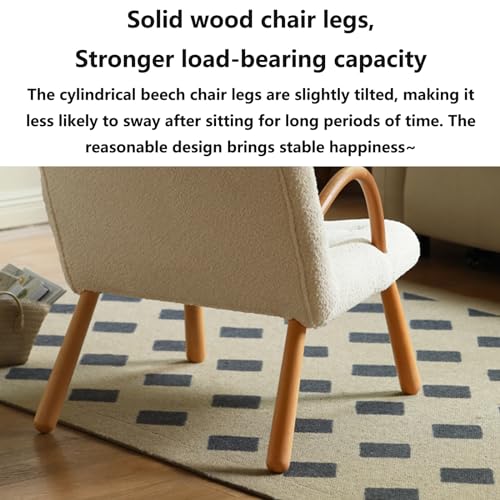 Lambswool Lazy Chair for Adults,Modern Comfortable Soft Sofa Reading Chair for Bedroom,Accent Lounge Chair for Living Room