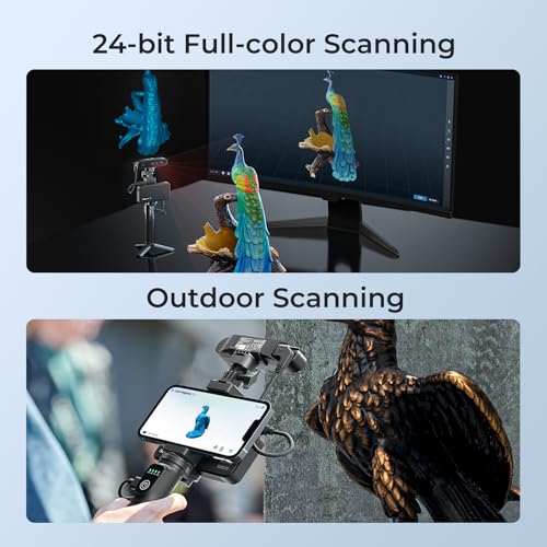 Creality CR-Scan Raptor Pro 3D Scanner for 3D Printing, 22+7 Blue Laser Lines, 30-60fps High Frame Scanning, 24-Bit Full-Color Scans