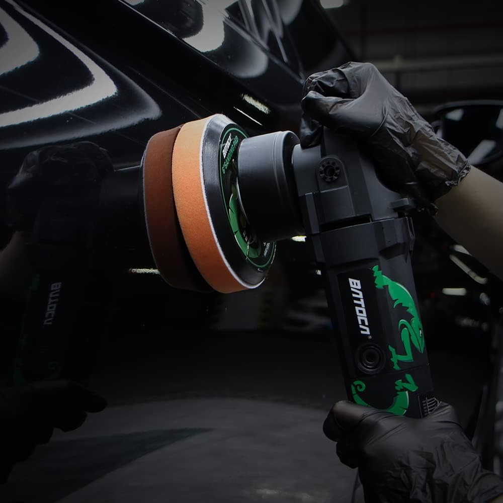 BATOCA Dual Action Polisher, 6 inch 8 mm Random Orbit Car Buffer Polisher, 6 Variable Speed 6800 RPM Car Buffer Waxer