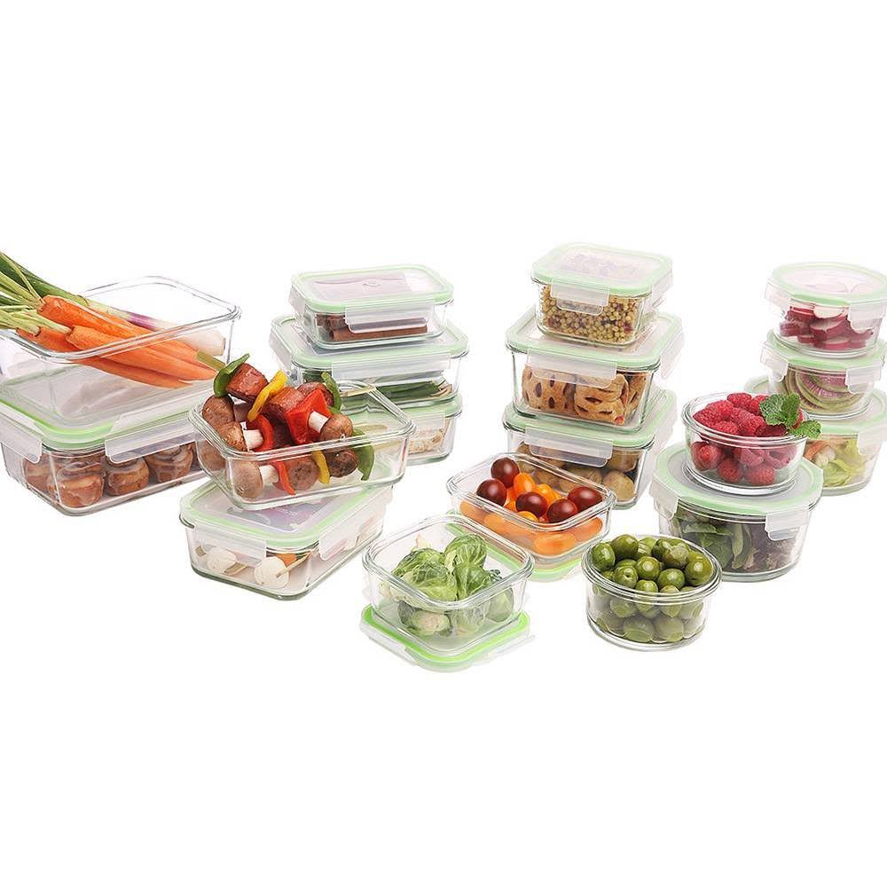 Kinetic Gogreen Glassworks 44 Piece Oven Safe Glass Food Storage Container Set