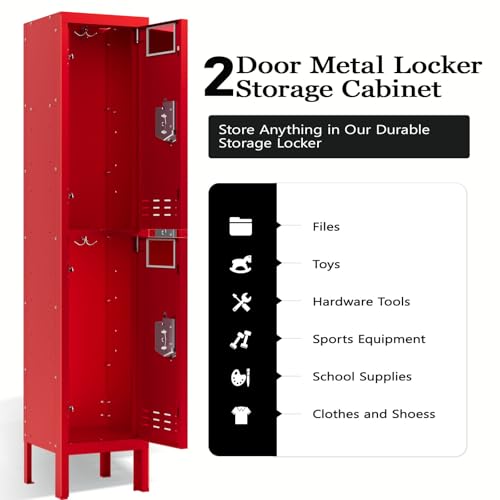 Metal Locker with 5 Doors,Lockers for Employees,66'' Steel Storage Locker for School,Gym, Office, Office,Garage