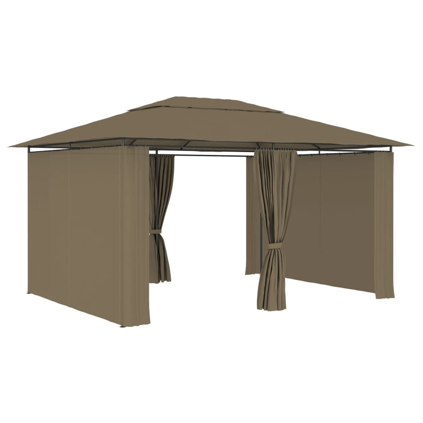 Suzicca Garden Marquee with Curtains 157.5"x118.1" Taupe 180 g/m?