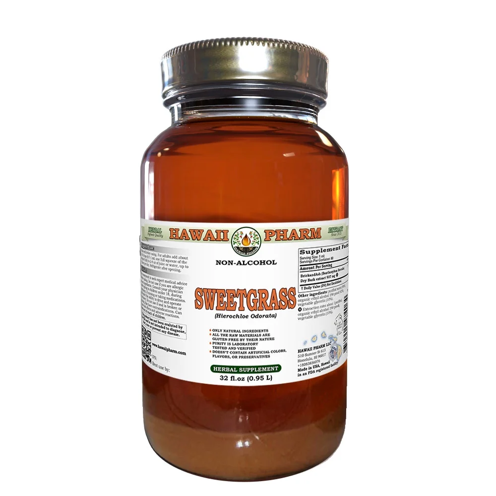 Sweetgrass (Hierochloe Odorata) Dry Braid Liquid Extract Tincture. Expertly Extracted by Trusted HawaiiPharm Brand. Absolutely Natural. Proudly made
