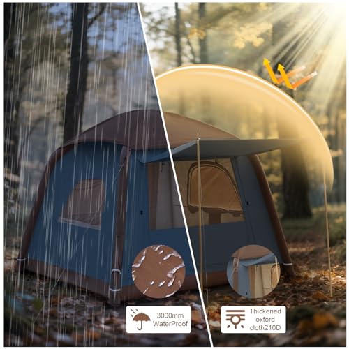 SHANQUAN Inflatable Tent with Pump,4-6 Person Instant Glamping Camping Tents House
