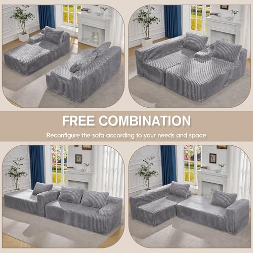 Modular Sectional Sofa Couches L-Shape Couch 3 Seat Modular Sofa Memory Foam Sectional Couches for Living Room