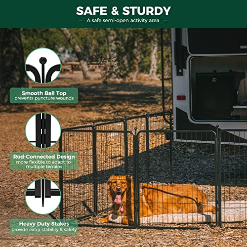FXW Rollick Dog Playpen for Yard, RV Camping, 32 inch 16 Panels for Small and Medium Dogs│Patented