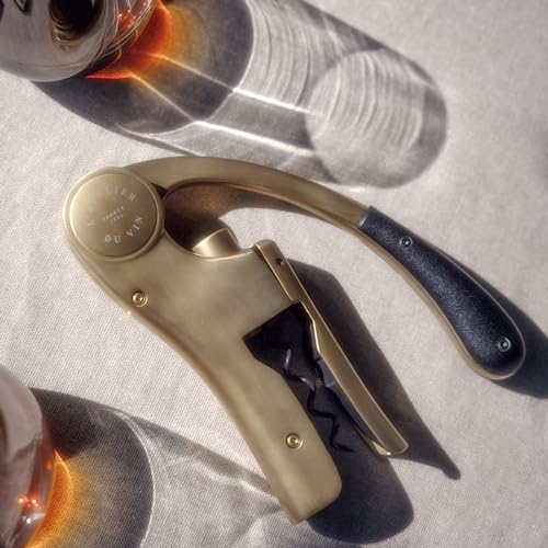 L'atelier Du Vin Oeno Motion Groom Corkscrew & Cork Dome Glass Cloche Display - Tabletop Centerpiece Walnut Wood Base Wine Tasting