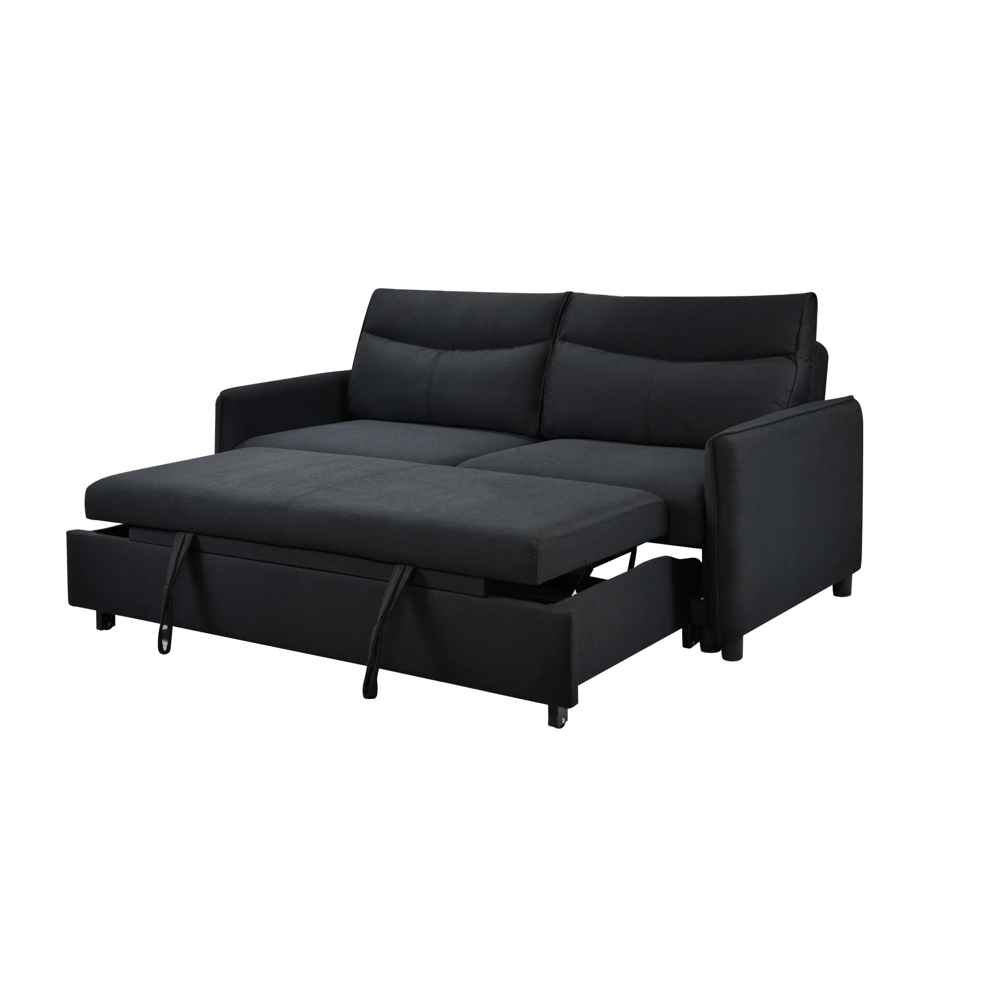 3 in 1 Convertible Sleeper Sofa Bed, Modern Fabric Loveseat Futon Sofa Couch w/Pullout Bed, Small Love Seat Lounge Sofa w/Reclining Backrest