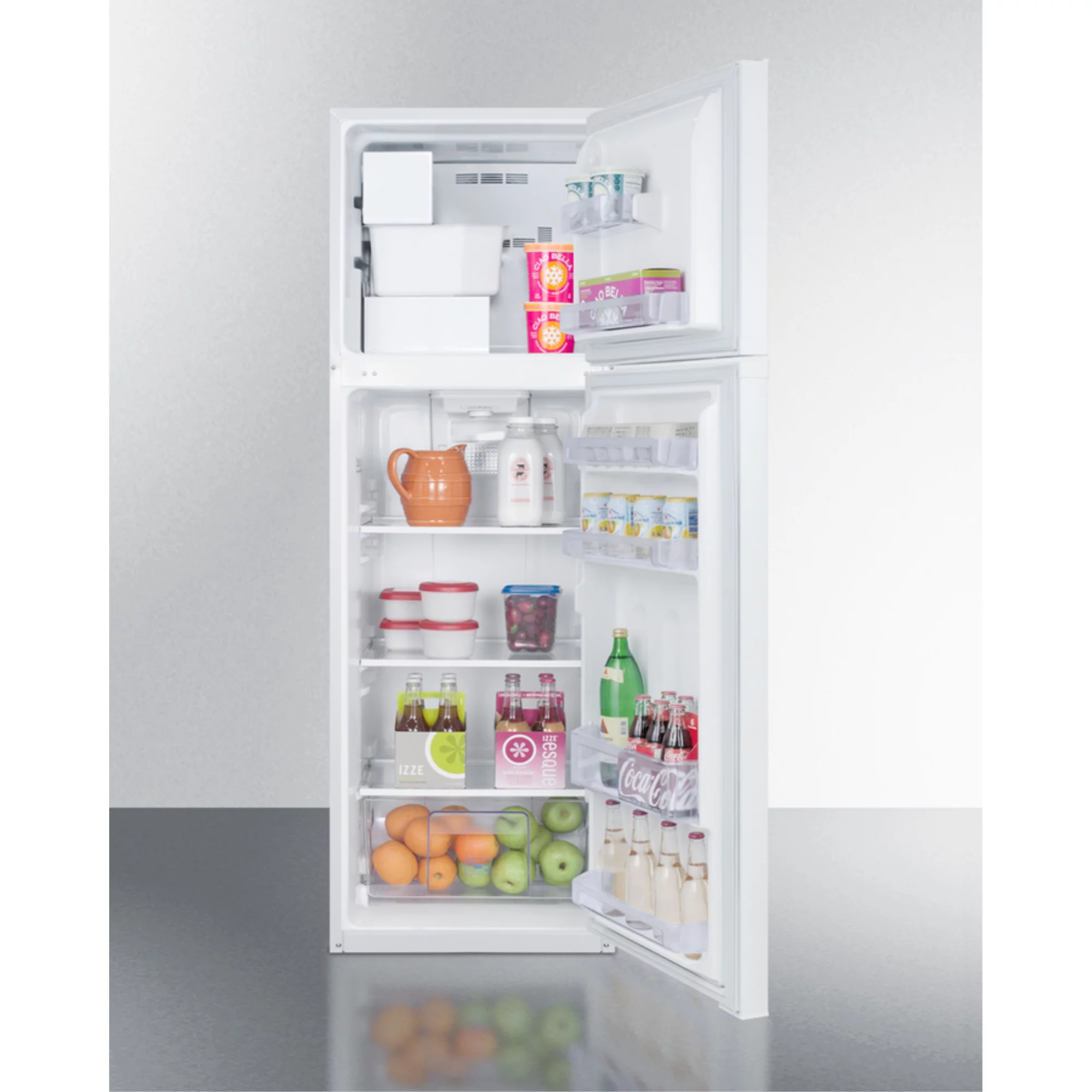 8.8 cu.ft. frost-free refrigerator-freezer in white, with factory installed icemaker