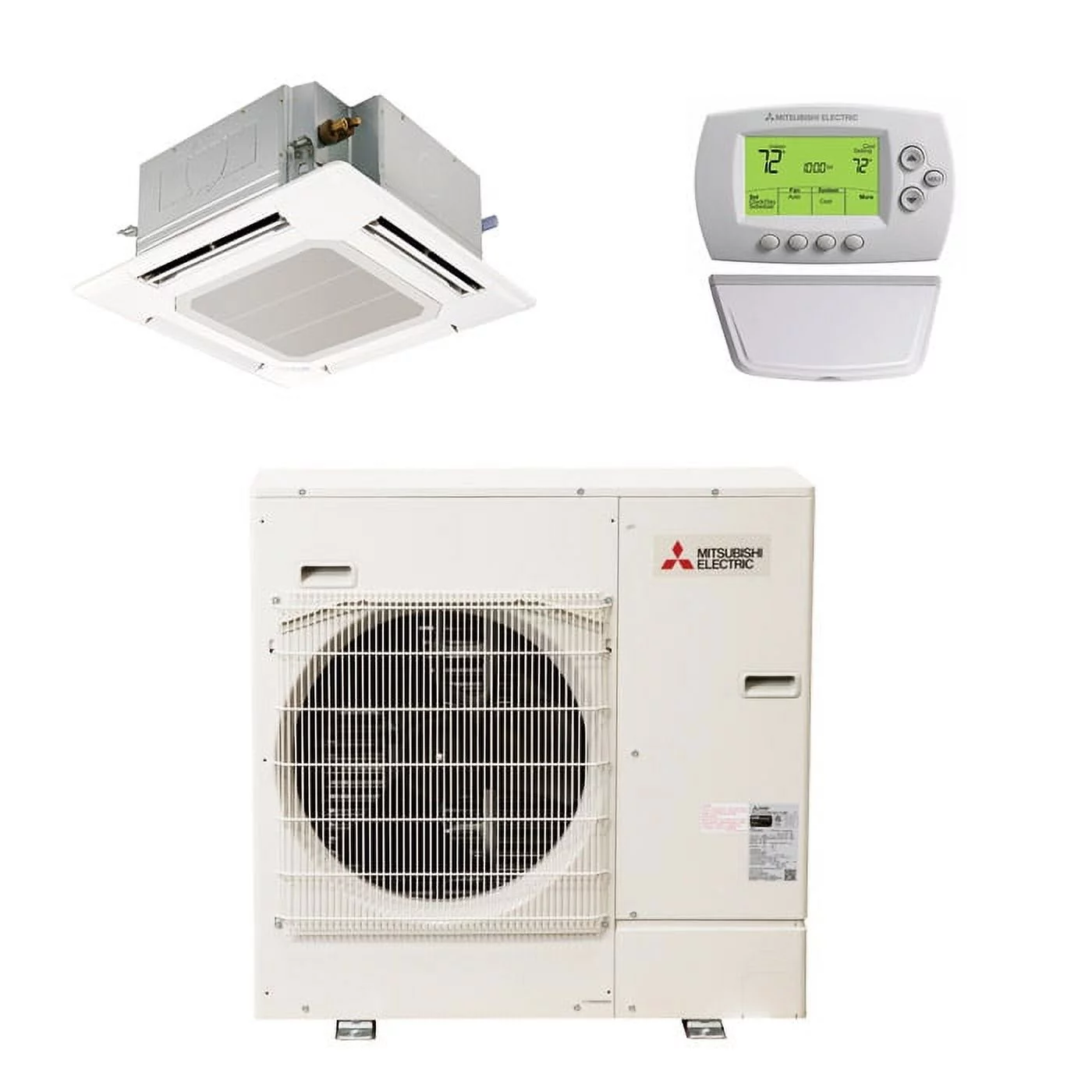Mitsubishi 24,000 BTU Commercial Mini Split Ceiling Cassette Single Zone Heat Pump Unit