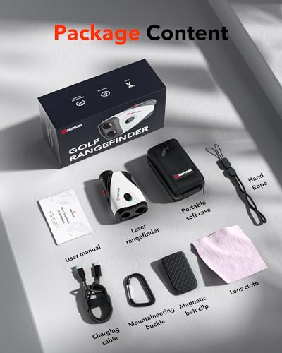 REDTIGER Golf Rangefinder with Slope, 1200 Yards Laser Range Finder Golfing, 7X Magnification, Flag Pole Locking Vibration