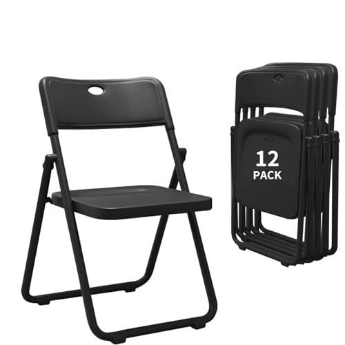 YLGJ&TIDY 8 Pack Plastic Folding Chair, Stackable Portable Foldable Chair for Outside, Lightweight Folding Chairs with Ventilation Holes, for Indoor