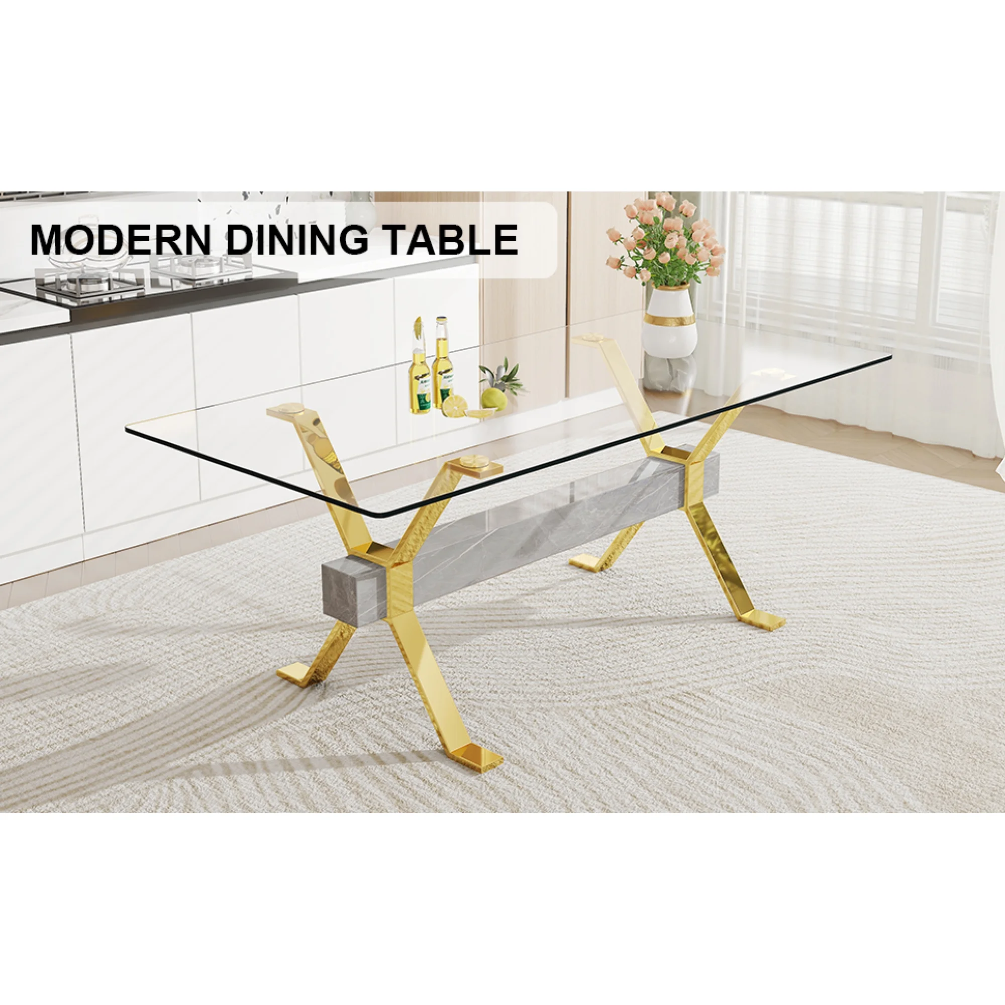 1 table and 6 chairs. Modern