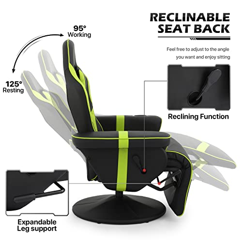 MoNiBloom Video Gaming Chair Racing Style Single Living Room Sofa Recliner with Detachable Headrest