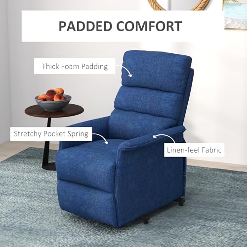 HOMCOM Power Lift Recliner Chair for Elderly, Easy Assembly, Fabric Lift Chair for Adults, Recliner Sofa with Remote Control