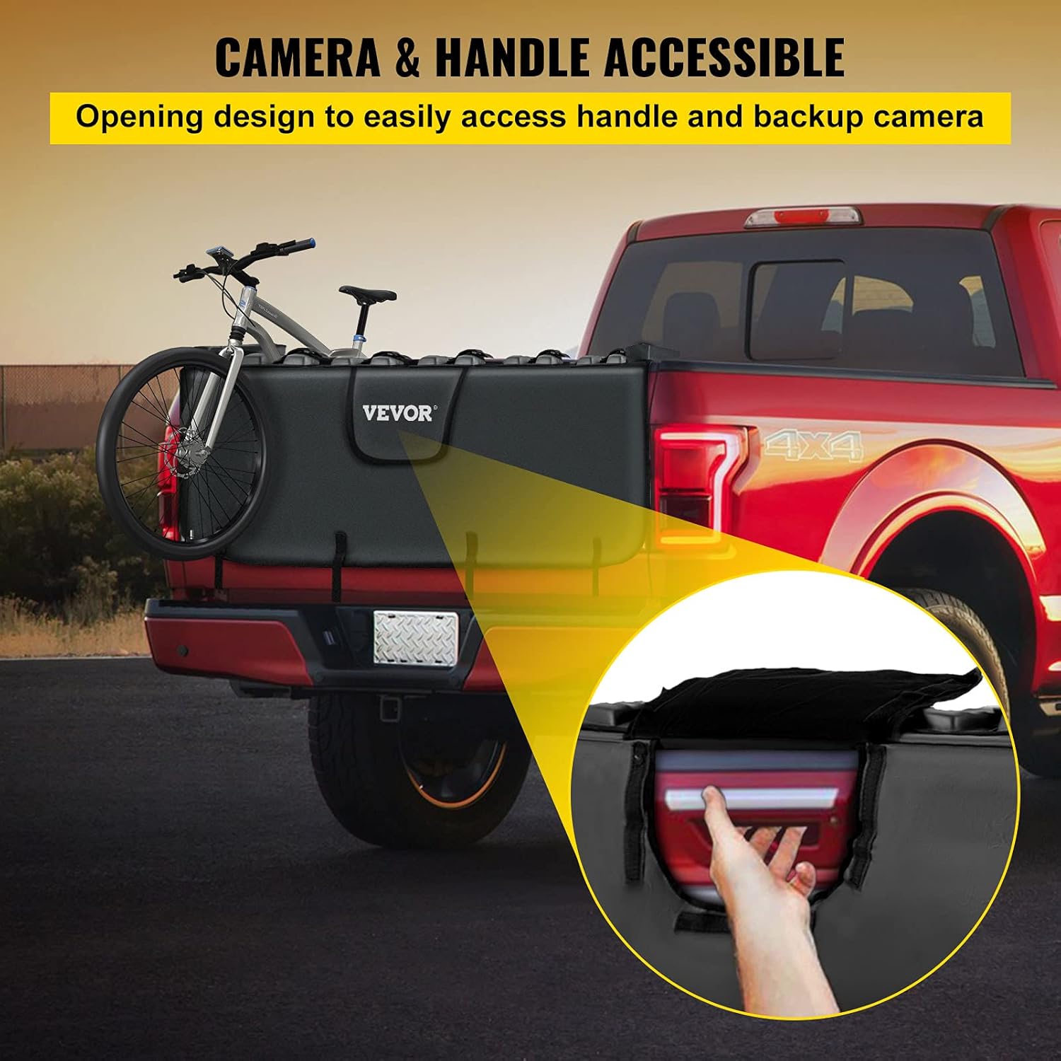 VEVOR Tailgate Pad for Bikes, Tailgate Protection Cover Carries UP to 6 Mountain Bikes, 63 Bike Pickup Pad for Pickup Truck, Upgraded