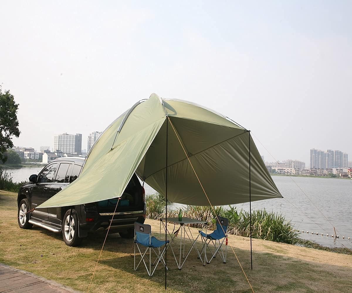 Outdoor Camping Car Tent Waterproof Car Awning Tent ,Car Trunk Canopy 10.5'X7.5'X7.2' SUV Tent for Camping Sun Shelter