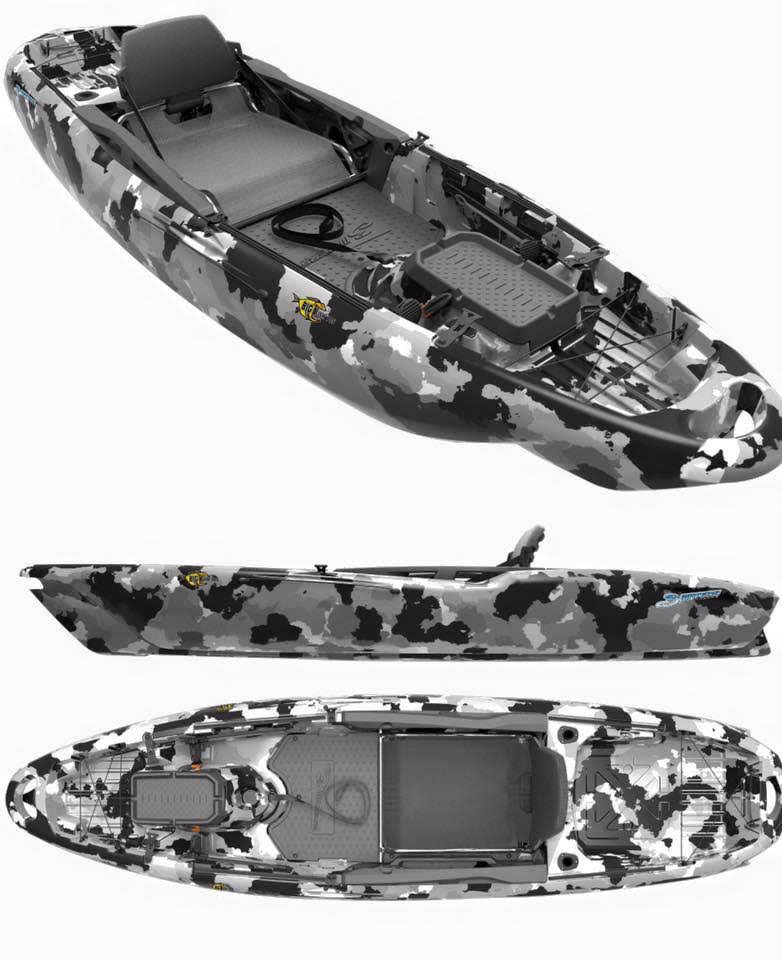 3 Waters Big Fish 105 Fishing Kayak Package, Urban Camo