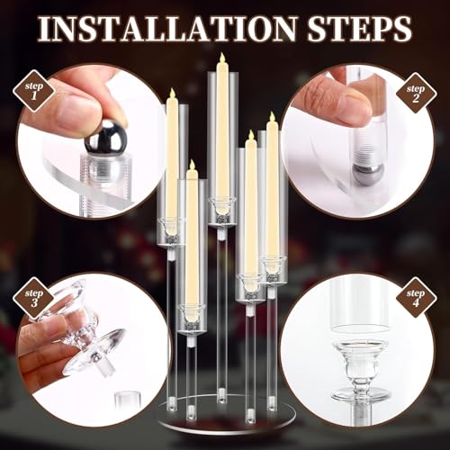35inch 10pcs Black Candelabra Centerpieces for Tables 5 Arms Wedding centerpieces for Decorations