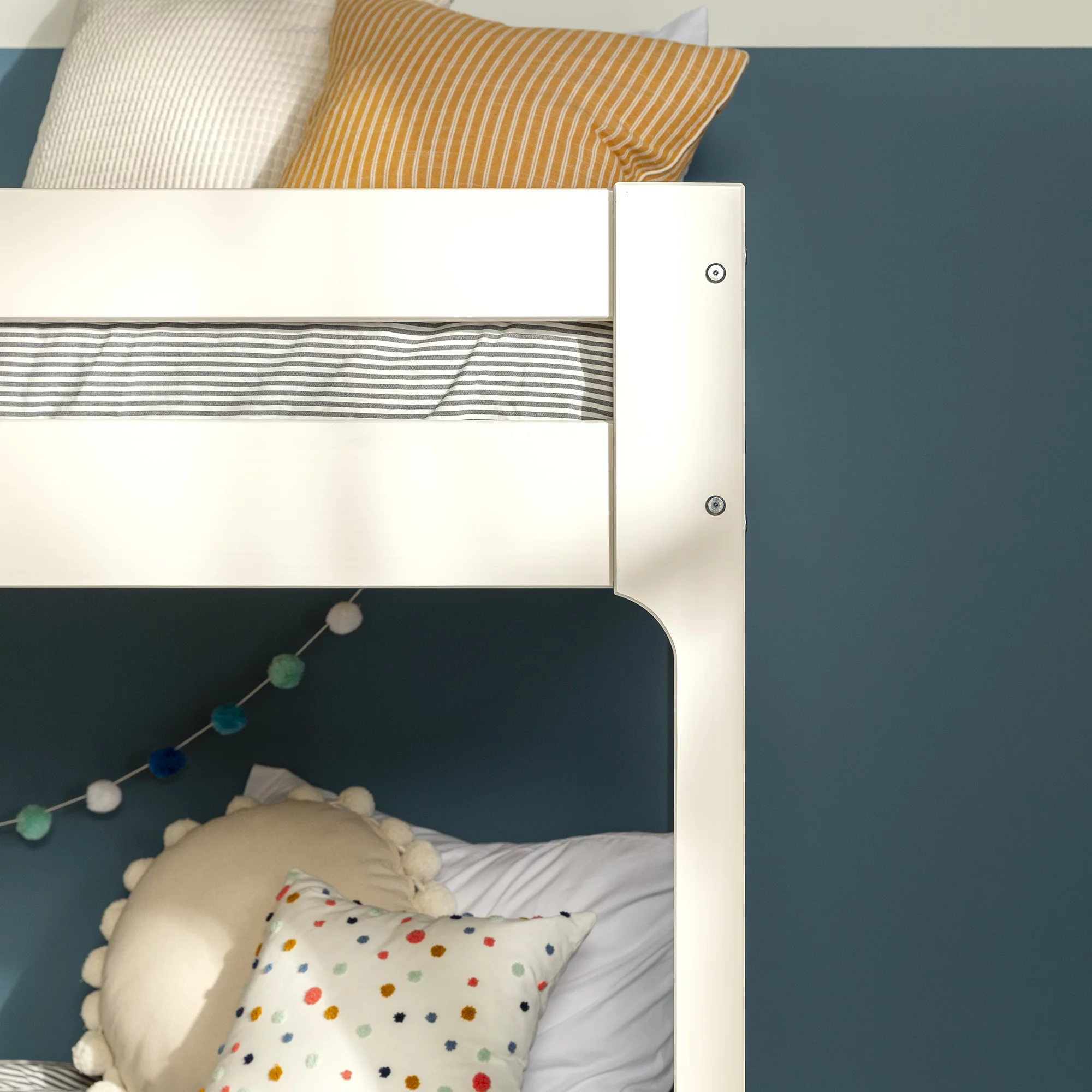 Walker Edison Modern Twin Over Twin Youth Bunk Bed, White