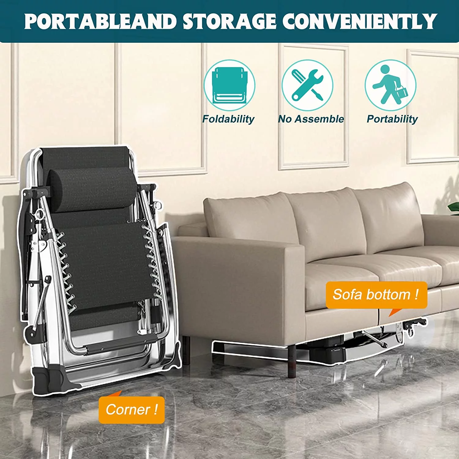 Docred Zero Gravity Chair Set of 2 gray Antigravity Outdoor Patio Lawn Lounge Beach Pool Folding Recliner with Adjustable Pillows and Cup Holder Trays