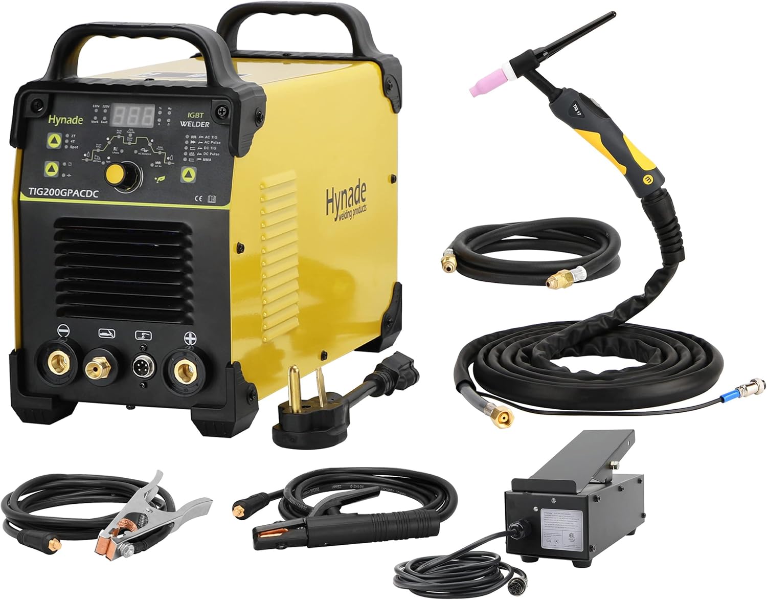 hynade Tig welder TIG200GPACDC 200 Amp AC/DC Tig Welder/Arc/Spot Welder with Pulse AC/DC