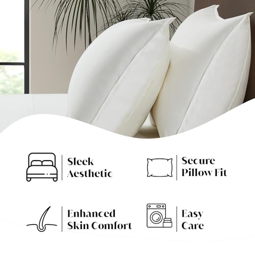Luxury Bamboo Market | Queen Size Bed Sheet Set | 100% Viscose Made from Bamboo | Organically Grown | Ultra Soft | Cooling Sheets for Hot Sleepers |