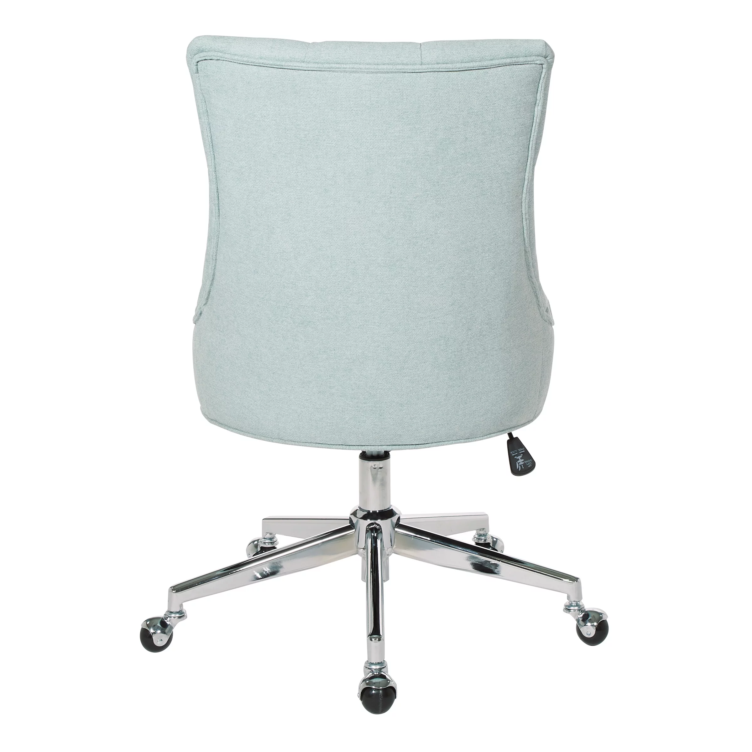 Amelia Office Chair in Mint Blue Fabric with Chrome Base