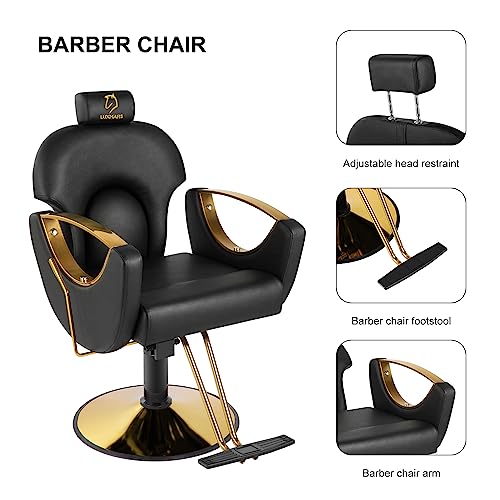 Reclining Barber Chair Salon Chair Height Adjustable Hydraulic Chair Barber Chairs Salon Hydraulic Recliner Chair Hydraulic Pump Profession Shampoo