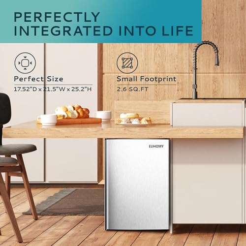 EUHOMY 3.5 Cu.Ft Chest Freezer with Removable Basket, Small Deep Freezer Adjustable 7 Thermostat, Quiet Mini Freezer Free-Standing Top Door