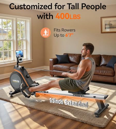 YOSUDA Magnetic/Water Rowing Machine for Home - Rower Machine Use with Bluetooth, App Supported, Rowing Machine for Taller Power Athletes