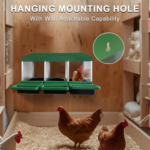 Chicken Nesting Box, 6 Compartments Chickens Egg Laying Nest Boxes for Hens